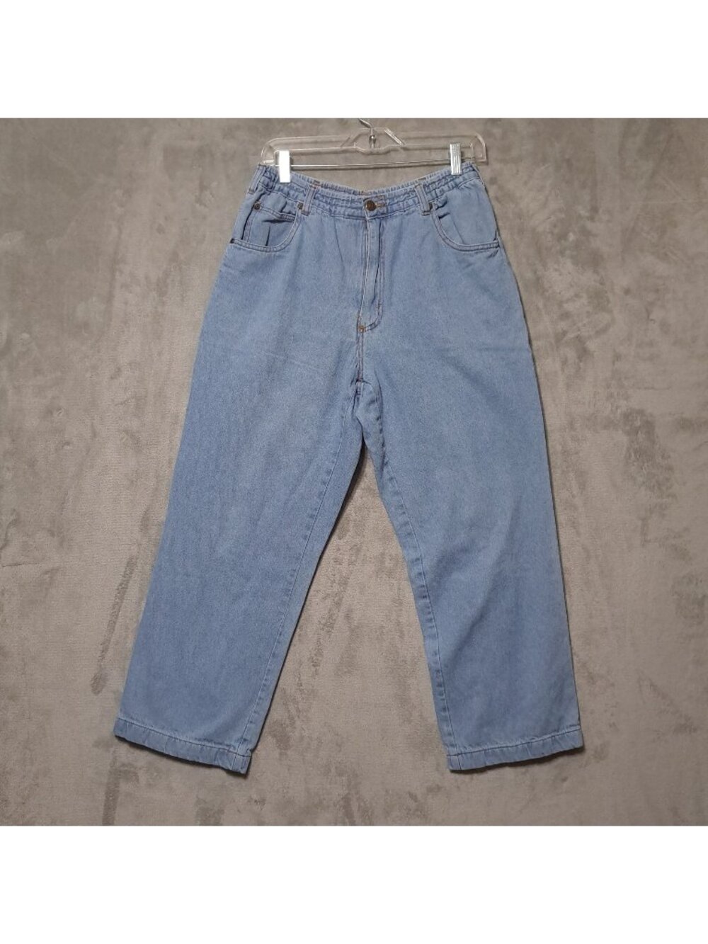 Haband Ice House 34 Relaxed Flannel Lined Jeans Blue Elastic Waist Zip Fly